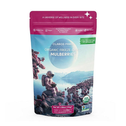 Claros Farm, Organic Freeze Dried Mulberries, 1.06 Oz (Case Of 10) Claros Farm