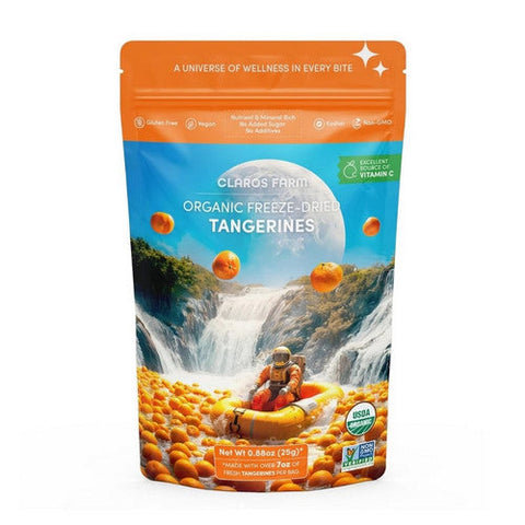 Claros Farm, Organic Freeze Dried Tangerines, 0.88 Oz (Case Of 10) Claros Farm
