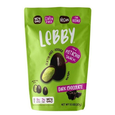 Lebby Snacks, Darke Chocolate Pistachios, 3.1 Oz (Case Of 6) Lebby Snacks