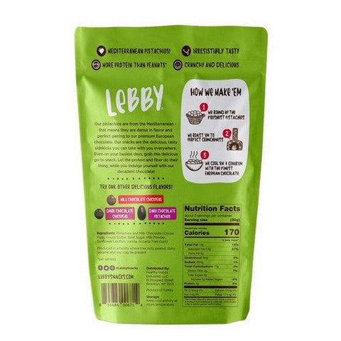 Lebby Snacks, Milk Chocolate Pistachios, 3.1 Oz (Case Of 6) Lebby Snacks