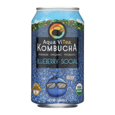Aqua Vitea, Organic Tea Kombucha Blueberry Social, 12 Oz (Case Of 12) Aqua Vitea