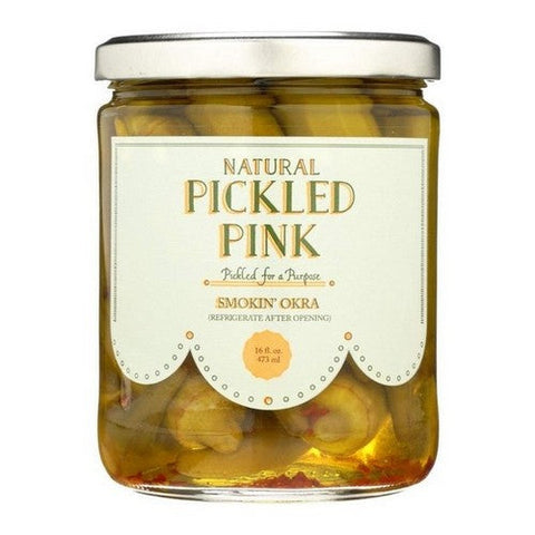 Pickled Pink, Pickled Pink Smokin Okra, 16 Oz (Case Of 6) Pickled Pink