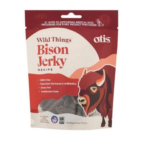 O.T.I.S, Dog Treat Jerky Bison, 4 Oz (Case Of 6) O.T.I.S