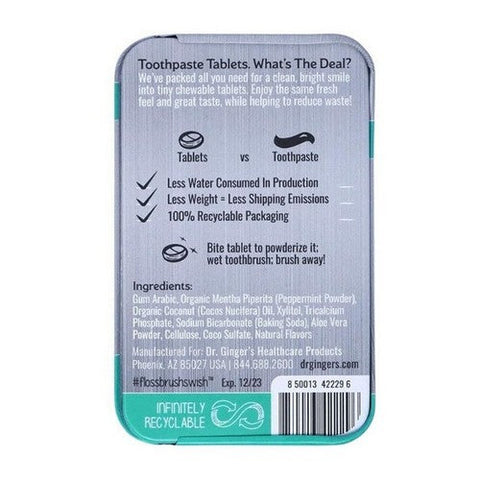 Dr.Ginger's, Coconut Mint Toothpaste Tablets, 0.75 Oz (Case Of 6) Dr.Ginger's