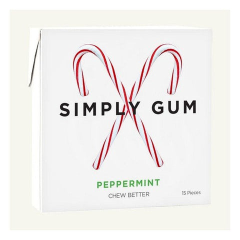 Simplygum, Holiday Peppermint Gum, 15 Count (Case Of 6) Simplygum