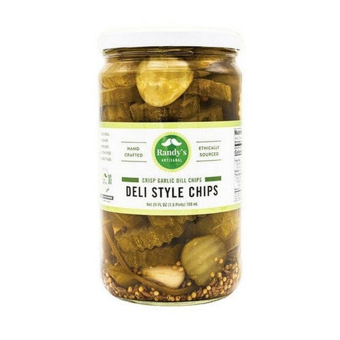 Randys Pickles, Deli Style Crisp Garlic Dill Chips, 24 Oz (Case Of 6) Randys Pickles