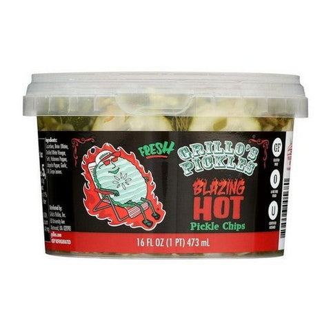 Grillo's Pickles, Fresh Blazing Hot Chips, 16 Oz (Case Of 6) Grillo's Pickles