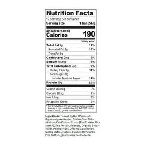 Verb Energy, Peanut Butter Caffeinated Protein Bars, 12 Count Verb Energy