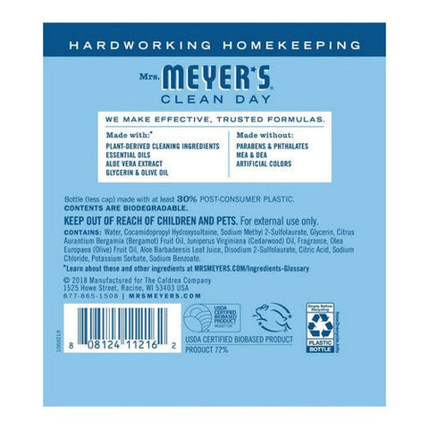 Mrs. Meyers Clean Day, Rain Water Hand Soap Refill, 33 Oz Mrs. Meyers Clean Day
