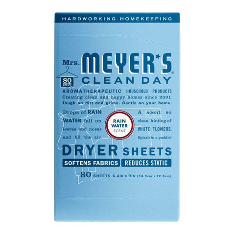 Mrs. Meyers Clean Day, Rain Water Laundry Dryer Sheets, 80 Count Mrs. Meyers Clean Day