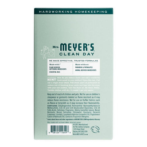 Mrs. Meyers Clean Day, Birchwood Laundry Dryer Sheets, 80 Count Mrs. Meyers Clean Day