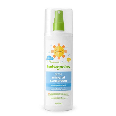 Babyganics, Fragrance-Free Baby Sunscreen Spray SPF 50, 8 Oz Babyganics