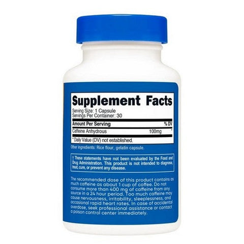 Nutricost, Caffeine Capsules, 100 Mg, 30 Count Nutricost
