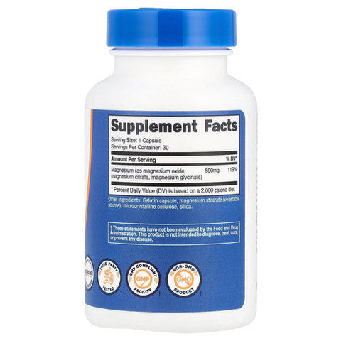 Nutricost, Magnesium Complex Capsules, 500 Mg, 30 Caps Nutricost