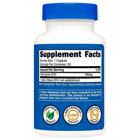 Nutricost, CoQ10 Capsules, 100 Mg, 30 Count Nutricost