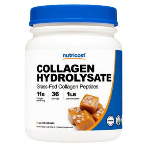 Nutricost, Grass-Fed Collagen Hydrolysate Powder Salted Caramel, 1 Lb Nutricost