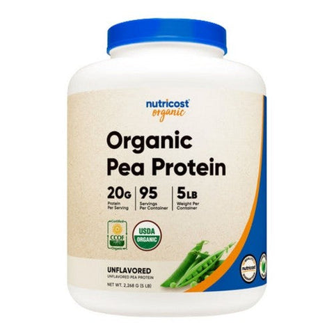 Nutricost, Organic Pea Protein Isolate Powder Unflavored, 5 Lbs Nutricost