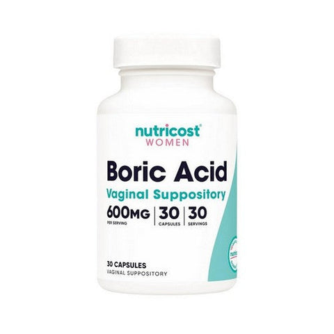 Nutricost, Women, Boric Acid, Vaginal Suppository, 600 Mg, 30 Count Nutricost