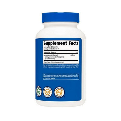 Nutricost, Bacopa Monnieri, 1000 Mg, 120 Count Nutricost