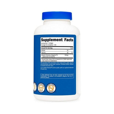 Nutricost, Ubiquinol Softgels, 100 Mg, 120 Count Nutricost