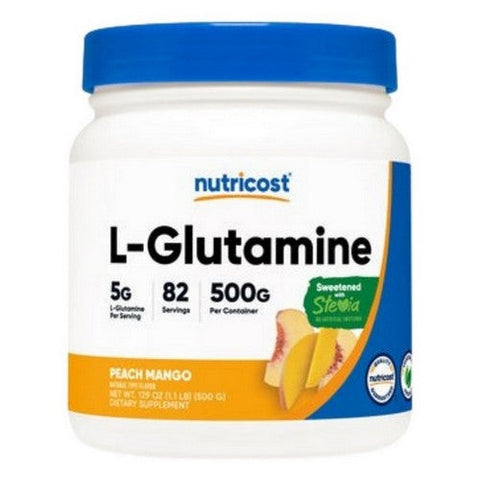 Nutricost, L-Glutamine Powder Peach Mango Stevia, 500 Grams Nutricost