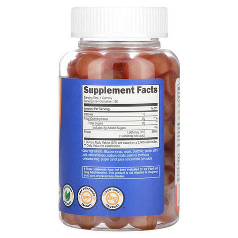 Nutricost, Folic Acid Gummies Vitamin B9, 1 Mg, 120 Count Nutricost