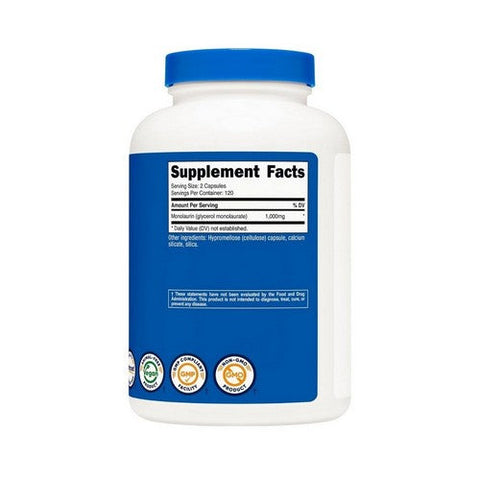 Nutricost, Monolaurin Capsules, 1000 Mg, 240 Count Nutricost