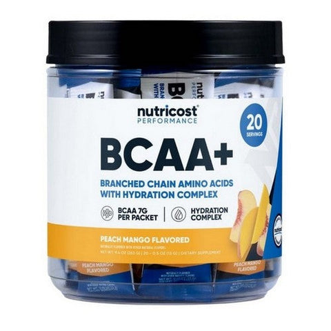 Nutricost, BCAA + Hydration Stickpacks Peach Mango, 20 Sticks Nutricost