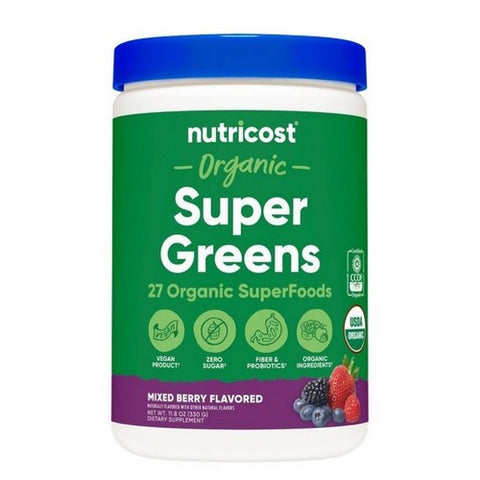 Nutricost, Organic Super Greens Powder Mixed Berry, 10 Servings Nutricost