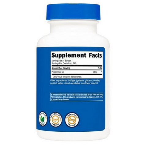 Nutricost, Peppermint Oil Softgels, 50 Mg, 240 Count Nutricost