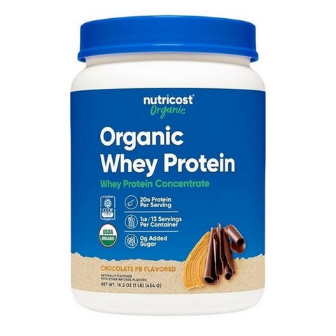 Nutricost, Organic Whey Protein Powder Chocolate Peanut Butter, 1 Lb Nutricost
