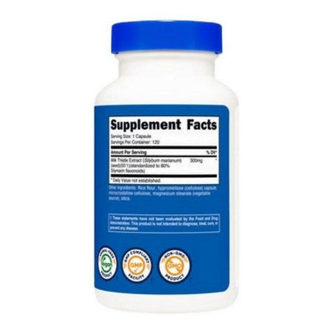 Nutricost, Milk Thistle 80% Silymarin 50:1 Capsules, 300 Mg, 120 Count Nutricost