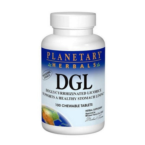 Planetary Herbals, DGL Licorice, 100 Chewable Tabs Planetary Herbals