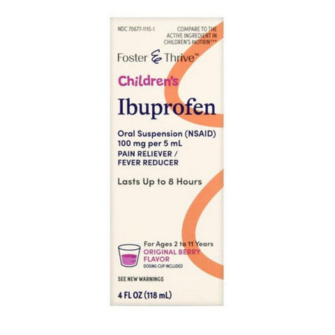 Foster And Thrive, Children's Ibuprofen, 100 Mg, 4 Oz Foster And Thrive