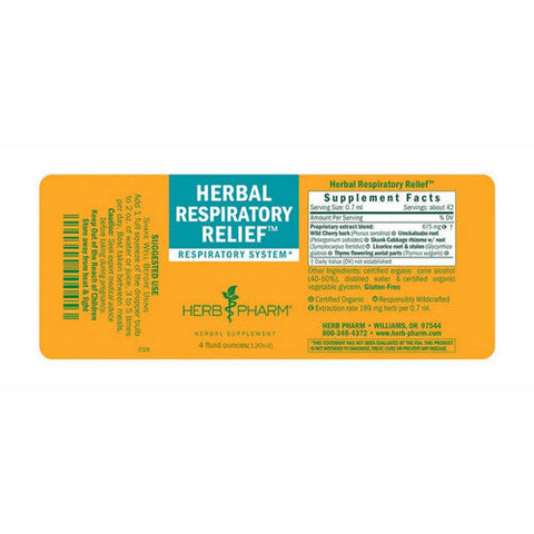 Herb Pharm, Herbal Respiratory Relief, 4 Oz Herb Pharm