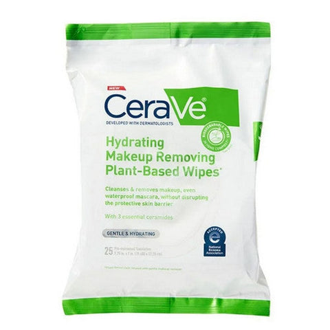 Cerave, Hydrating Makeup Removing Plant Based Wipes, 25 Count Cerave