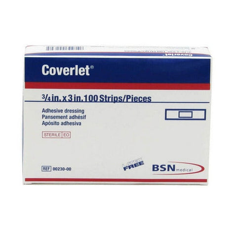 Coverlet, Adhesive Dressing Strips 3/4 Inch X 3 Inch, 100 Count Coverlet