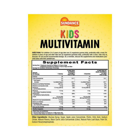 Sundance, Kid's Multivitamin Gummies Natural Mixed Berry, 50 Count Sundance