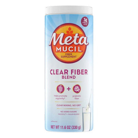Metamucil, Clear Fiber Blend Powder Unflavored, 11.6 Oz Metamucil
