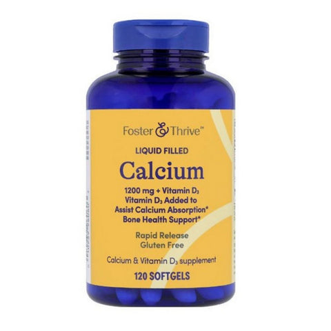 Foster And Thrive, Calcium Plus Vitamin D3 Softgels, 1200 MG, 120 Count Foster And Thrive