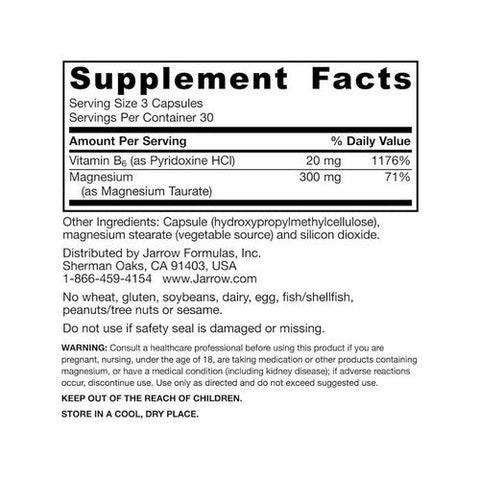Jarrow Formulas, Magnesium Taurate, 90 Caps Jarrow Formulas