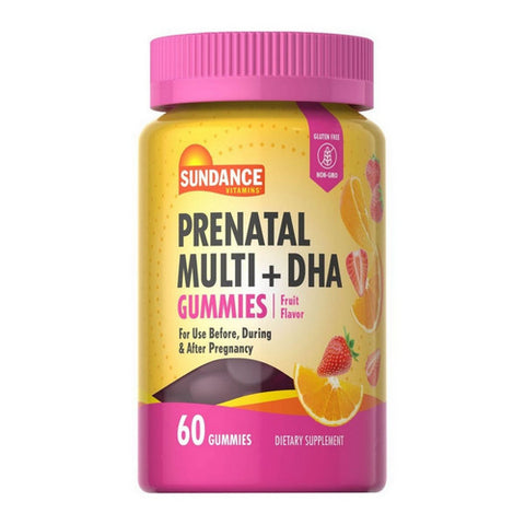 Prenatal Multi + DHA Gummies Natural Fruit Flavor 60 Count by Sundance