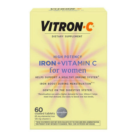 Vitron-C, Women's Iron With Vitamin C Immune Support, 60 Count Vitron-C