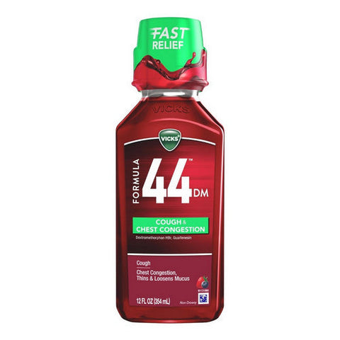 Gillette, Vicks Formula 44 Cough Suppressant Liquid Berry, 12 Oz Gillette