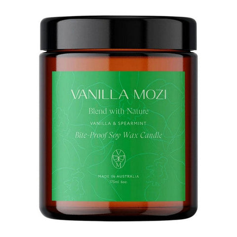 Vanilla Mozi, Outdoor Spearmint Vanilla Soy Wax Candle, 6 Oz Vanilla Mozi