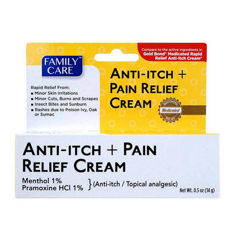Family Care, Anti Itch And Pain Relief Cream, 0.5 Oz Family Care