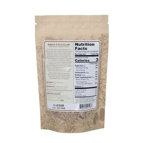 Celebration Herbals, Cats Claw Bark Cut And Shifted Wildcrafted, 100 Grams Celebration Herbals