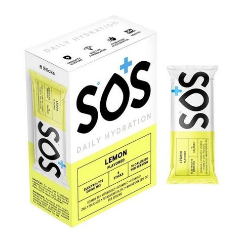 Sos Hydration, Daily Hydration Electrolytes Drink Mix Lemon, 8 Count Sos Hydration