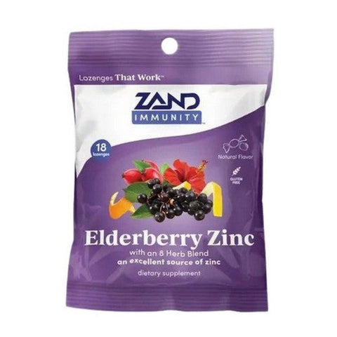 Zand, Elderberry Zinc Lozenges, 18 Count Zand
