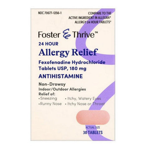 Foster And Thrive, Allergy Relief Fexofenadine, 180 Mg, 30 Tabs Foster And Thrive
